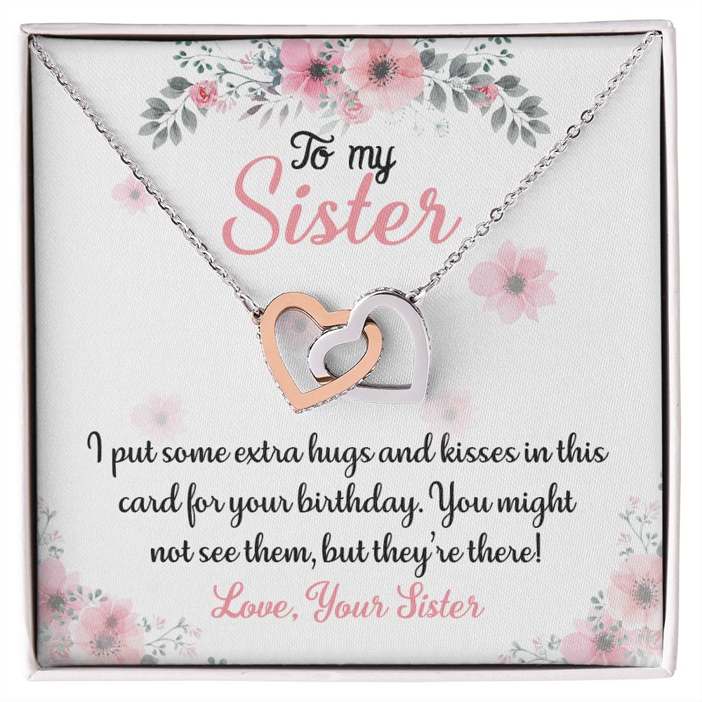 Sister To Sis Jewelry Virtual Hugs And Kisses Message Card + Necklace