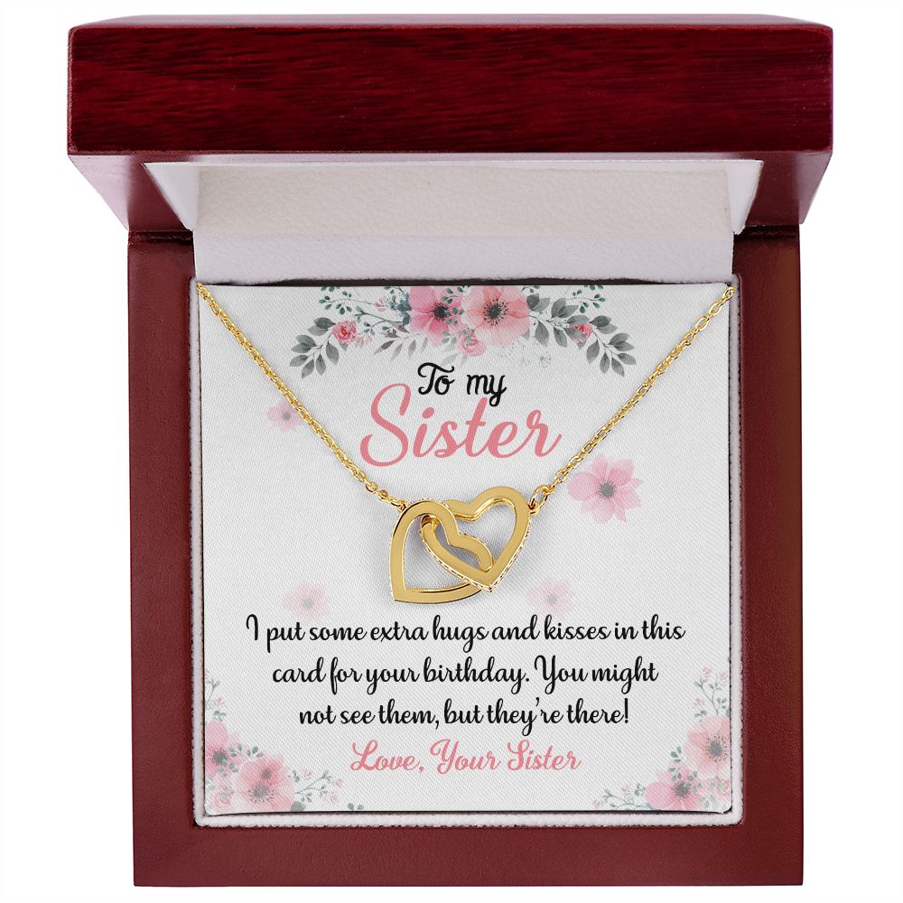 Sister To Sis Jewelry Virtual Hugs And Kisses Message Card + Necklace