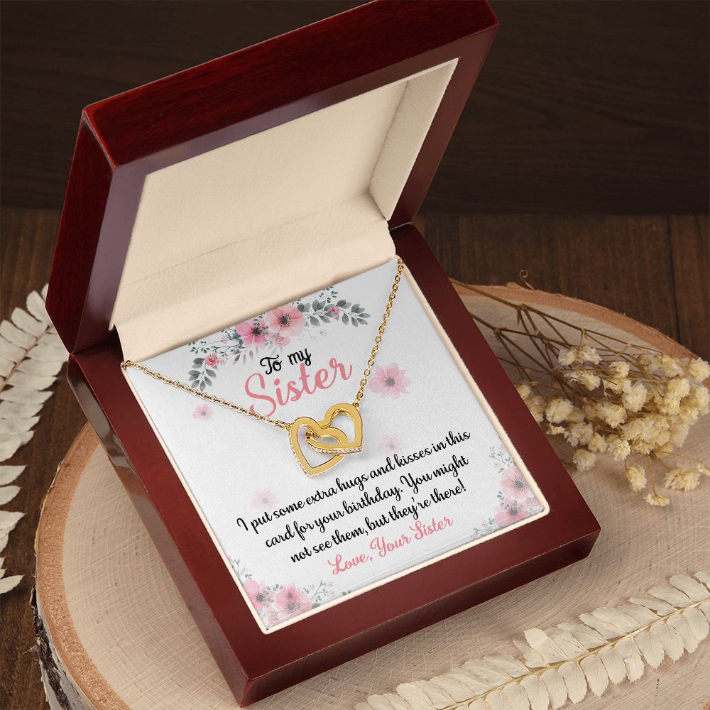 Sister To Sis Jewelry Virtual Hugs And Kisses Message Card + Necklace
