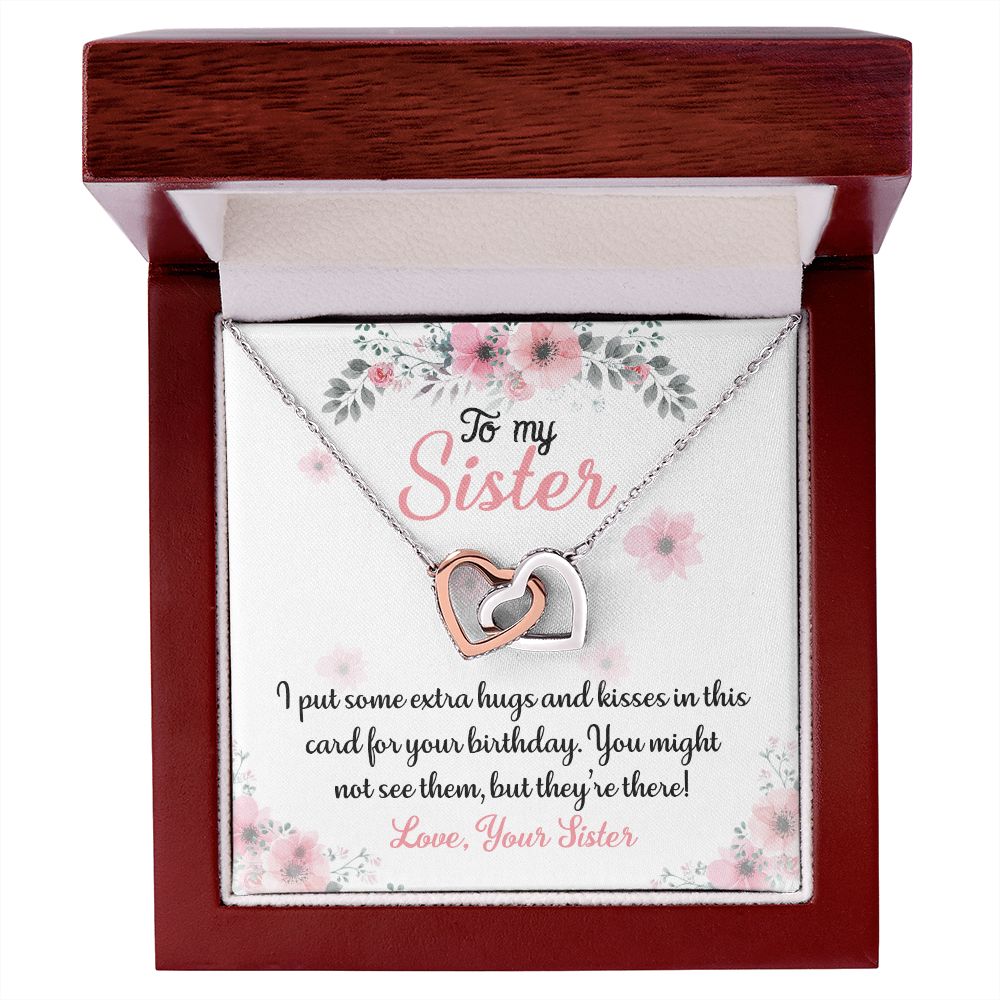 Sister To Sis Jewelry Virtual Hugs And Kisses Message Card + Necklace