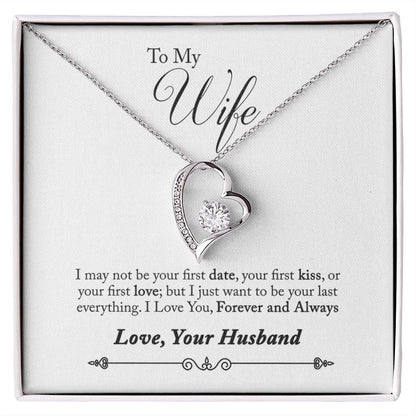 Husband To Wife Gift Forever & Always Yours Message Box + Heart Pendant Necklace