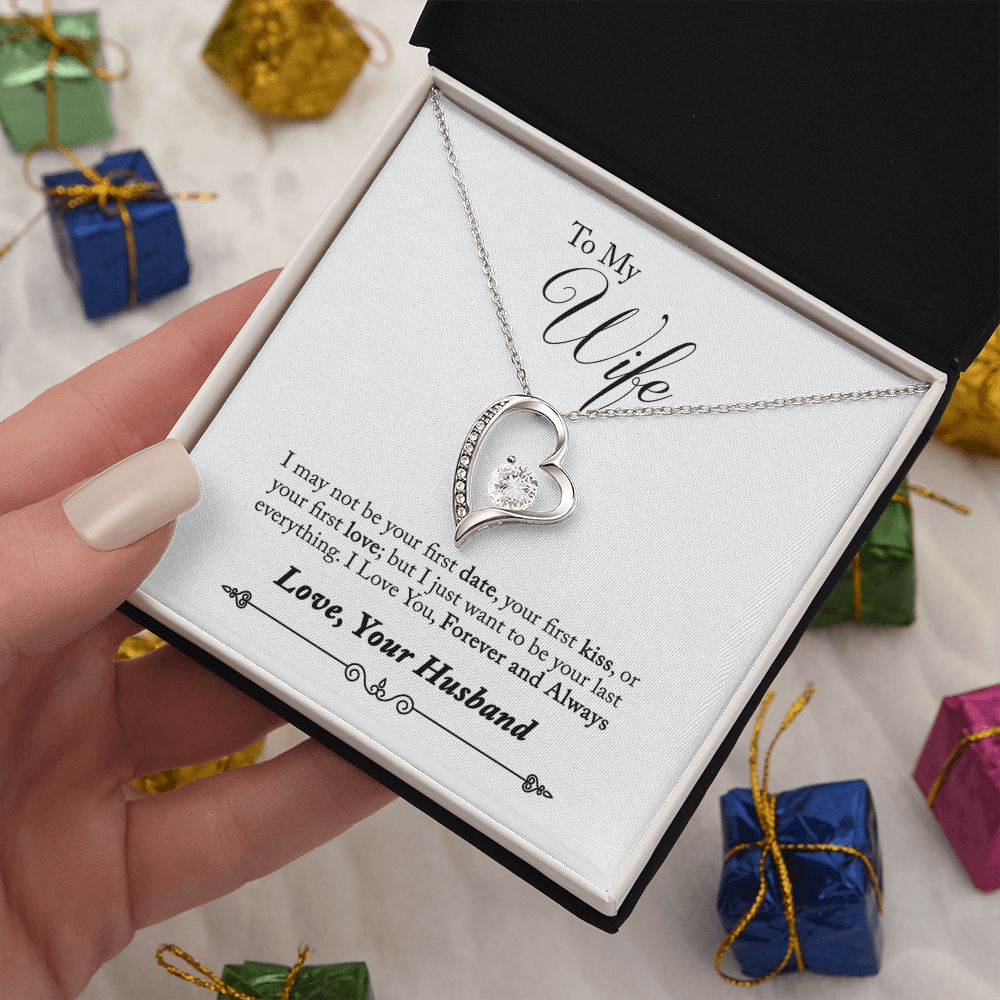 Husband To Wife Gift Forever & Always Yours Message Box + Heart Pendant Necklace