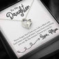 To My Daughter from Mom - Lovely Message Box Heart Pendant Necklace