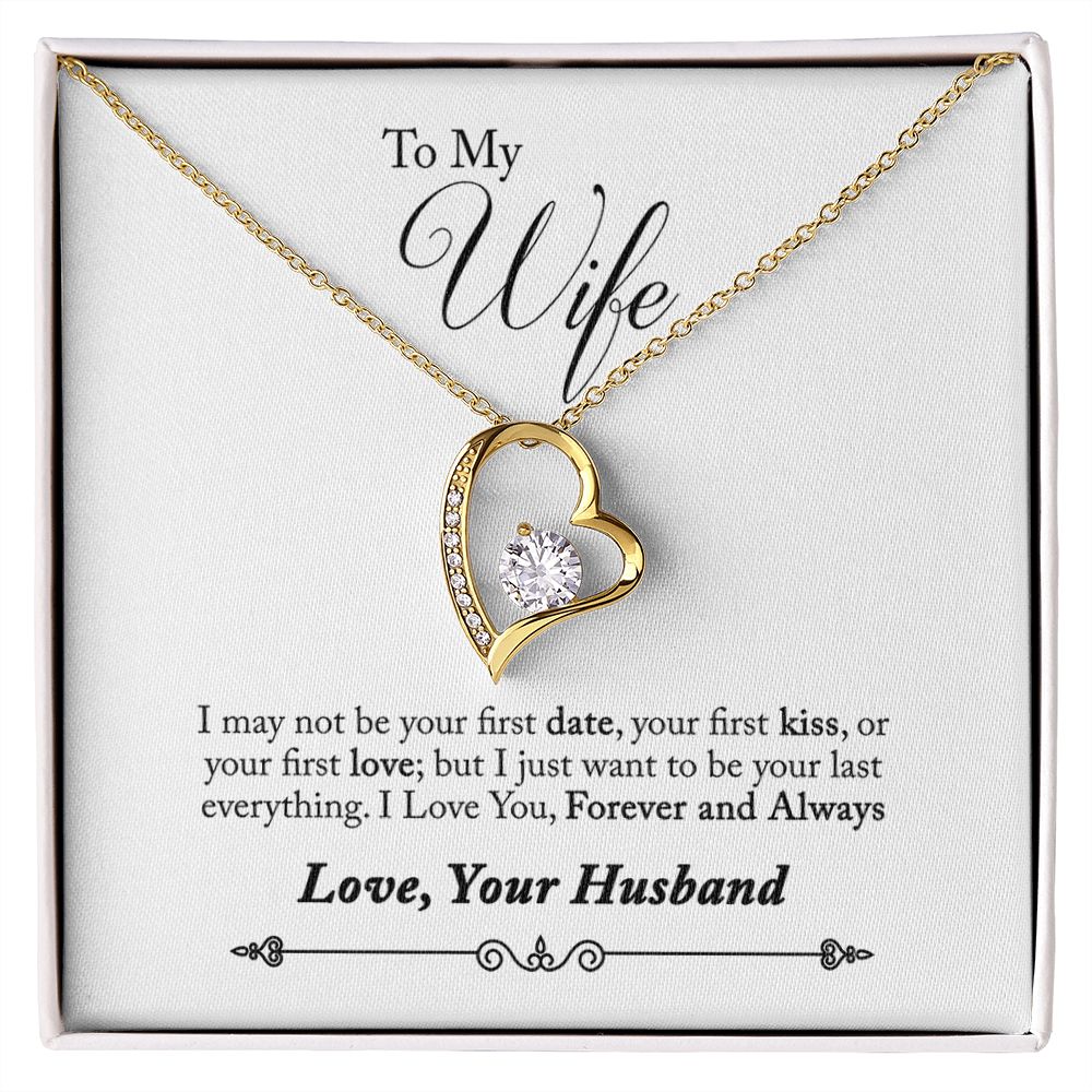 Husband To Wife Gift Forever & Always Yours Message Box + Heart Pendant Necklace