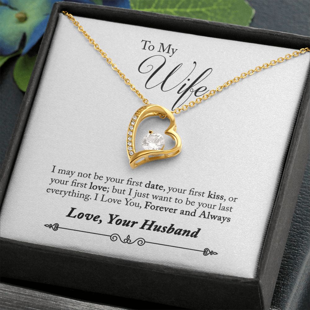 Husband To Wife Gift Forever & Always Yours Message Box + Heart Pendant Necklace