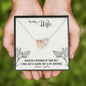 Wife Husband Interlocking Hearts Pendant Necklace Inspirational Message Box Gift