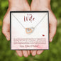 Wife Interlocking Hearts Jewelry Necklace Pendant Women Message Box Gift