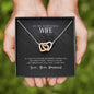 Gorgeous Wife from Husband Interlocking Hearts Pendant Necklace Message Box Gift