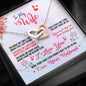 Wife Husband Interlocking Hearts Necklace Pendant Meaningful Message Box Gift
