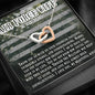 Air Force Army Wife Interlocking Hearts Necklace Pendant Women Message Box