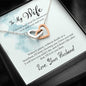 Wife from Husband Interlocking Hearts Message Box Necklace Pendant Gift