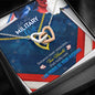 Military Wife from Husband Interlocking Hearts Message Box Pendant Necklace Gift