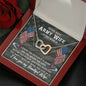 Best Army Wife Gift Husband Interlocking Hearts Pendant Necklace Message Box