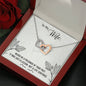 Wife Husband Interlocking Hearts Pendant Necklace Inspirational Message Box Gift