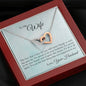 Wife Interlocking Hearts Pendant Necklace Jewelry Women Message Box Gift