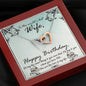 Wife From Husband Interlocking Hearts Pendant Necklace Jewelry Birthday Gift