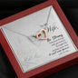Wife Husband Interlocking Hearts Pendant Necklace Meaningful Message Box Gift