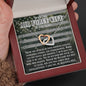 Air Force Army Wife Interlocking Hearts Necklace Pendant Women Message Box