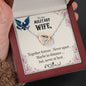 Military Wife Gift From Husband Interlocking Hearts Necklace Pendant Message Box