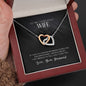 Gorgeous Wife from Husband Interlocking Hearts Pendant Necklace Message Box Gift