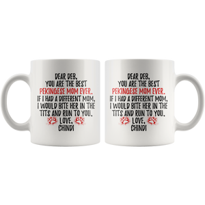 Personalized Pekingese Dog Chindi Mom Deb Coffee Mug (11 oz)