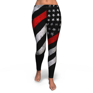 Firefighter Red Line Flag Leggings - Freedom Look
