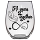LOVE - 54th Anniversary Stemless Wine Glass - Clear