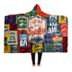 Blue & Red Camping Hooded Blanket - New