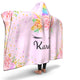 Personalized Unicorn Hooded Blanket - Karen