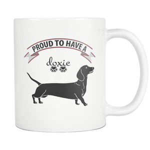 Doxie Coffee Mug - Weiner Mom Dad Grandpa Grandma Mug - Great Gift For Doxie Owner - Freedom Look