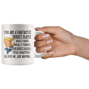 Funny Cricket Player Trump Coffee Mug (11 oz)