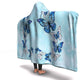 Morpho Butterfly Blue Hooded Blanket (SB)