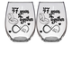 47 LOVE - Anniversary Stemless Wine Glass - Set of 2 (Laser Etched) - Clear