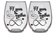 FTG - 47th Anniversary Stemless Wine Glass - Set of 2 (Laser Etched) - Clear