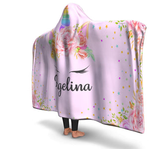 Personalized Unicorn Hooded Blanket - Angelina