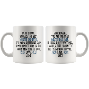Personalized Westie Dog Jake Dad Robbie Coffee Mug (11 oz)