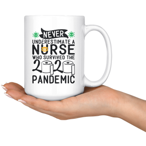 Nurse Survived 2020 Pandemic Toilet Paper White Coffee Mug