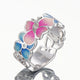 Unique Colorful Butterfly Flower Ring - Freedom Look
