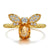 Bee Ring Natural Oval Citrine - 925 Sterling Silver - Freedom Look