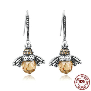 Lovely Orange Bee Earrings - Sterling Silver 2018 - Freedom Look