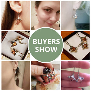 Lovely Orange Bee Earrings - Sterling Silver 2018 - Freedom Look