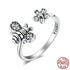 Cute Bee & Poetic Daisy Flower - 925 Sterling Silver