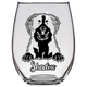 Shadow Bernese Dog Stemless Wine Glass