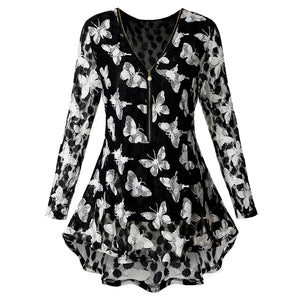 Black Butterfly Blouse XL - 5XL - Freedom Look