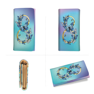 Blue And Rose Infinity Morpho Butterflies Wallet - Freedom Look