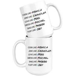 Friends Cast Monica, Chandler, Ross, Rachel, Phoebe, Joey Coffee Mug (15 oz)