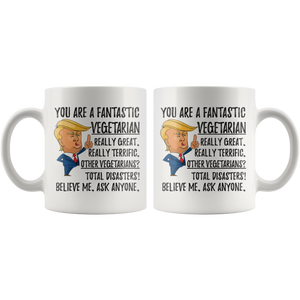 Funny Fantastic Vegetarian Coffee Mug, Vegetarian Trump Gifts, Best Vegetarian Birthday Gift, Vegetarian Christmas Graduation Gift