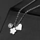 Butterfly & Flower Heart Lovely Necklace - 925 Sterling Silver - Freedom Look