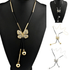 Elegant Butterfly Long Beaded Chain Necklace