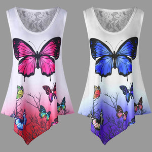 Summer O-Neck Butterfly Casual Top